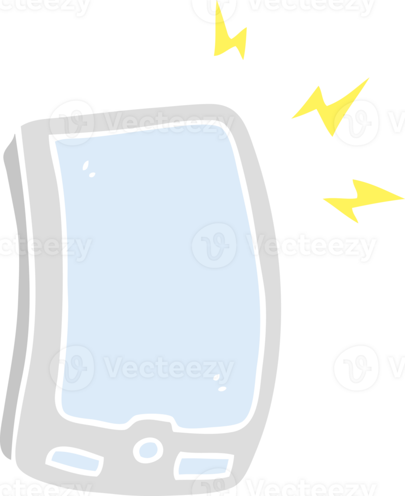 flat color illustration of mobile phone png