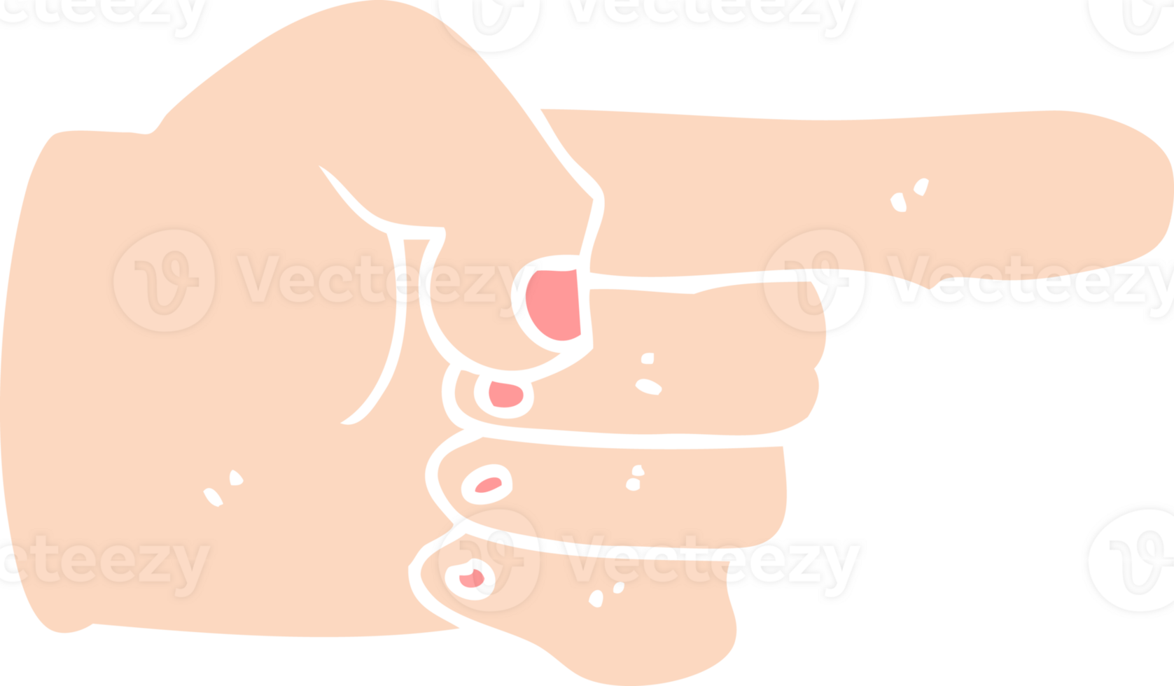 flat color style cartoon pointing hand png