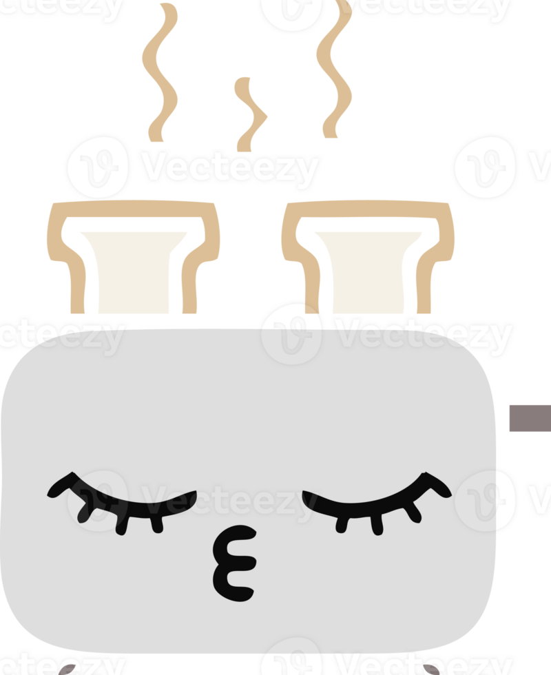 flat color retro cartoon of a of a toaster png
