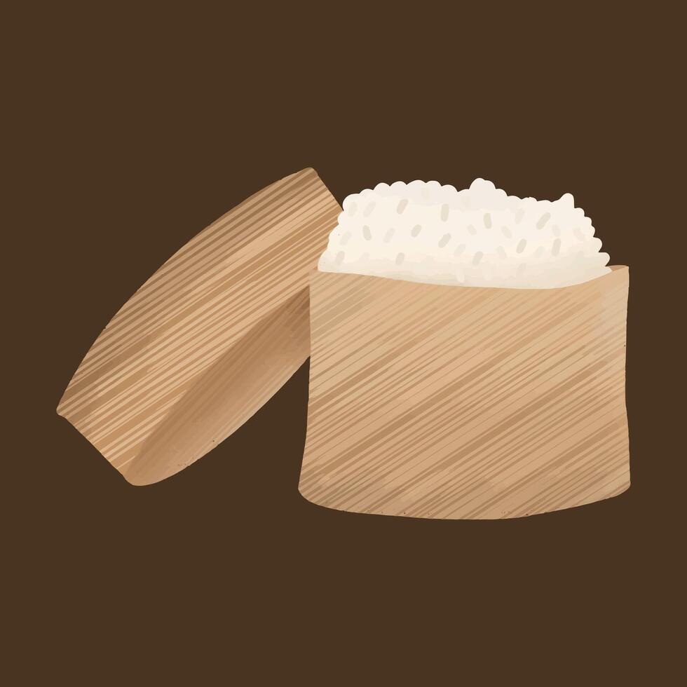 Sticky Rice Box Thailand Food vector