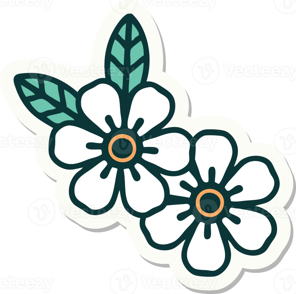 sticker of tattoo in traditional style of a flower png