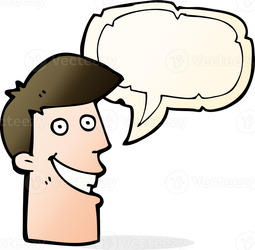 cartoon grinning man with speech bubble png
