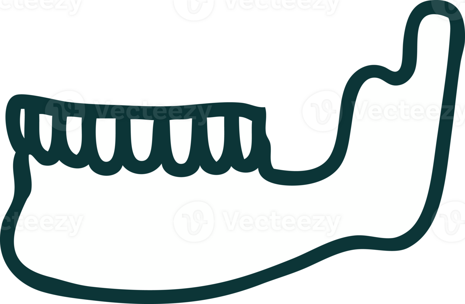 iconic tattoo style image of a skeleton jaw png