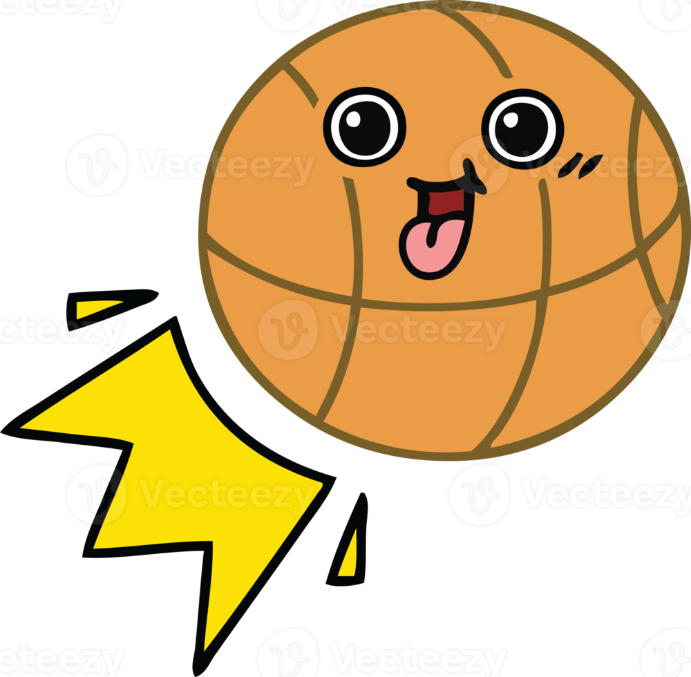 cute cartoon of a basketball png