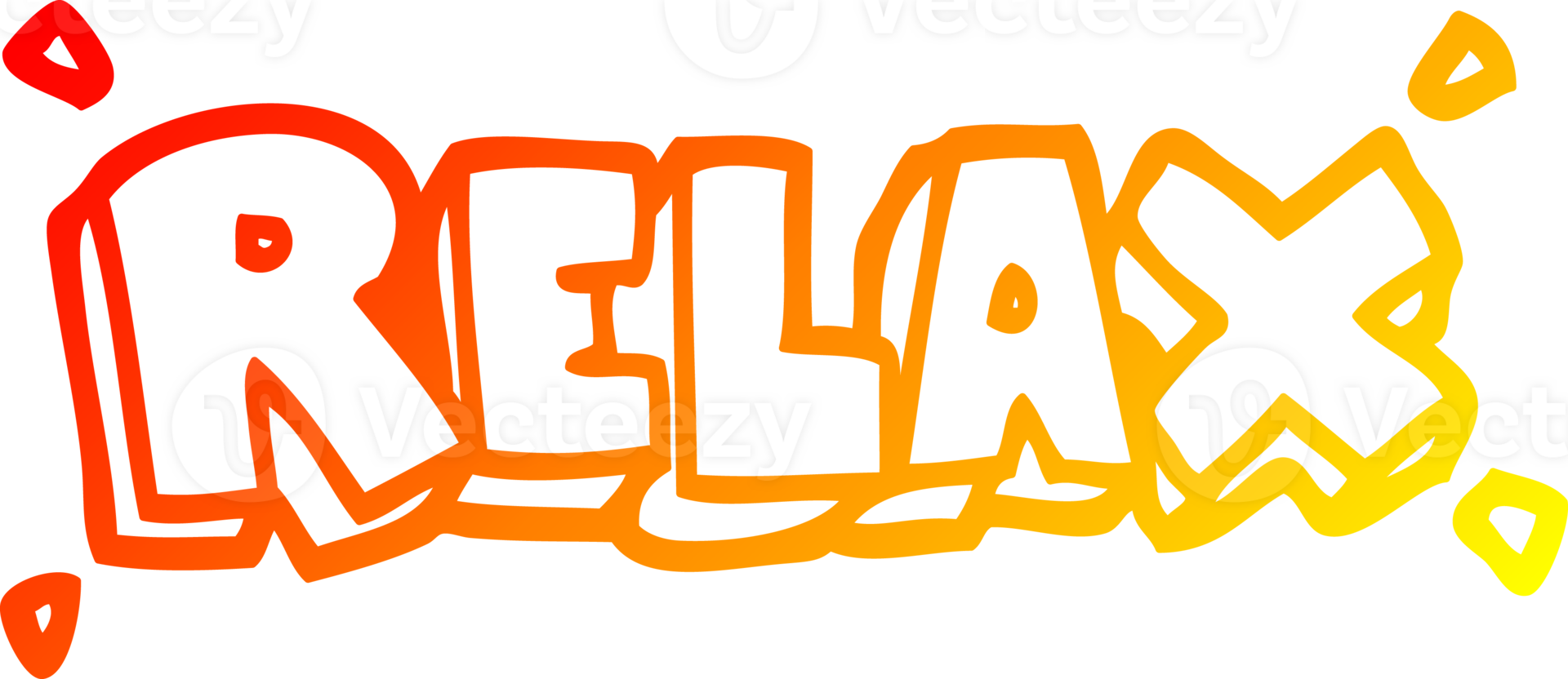 warm gradient line drawing of a cartoon relax symbol png