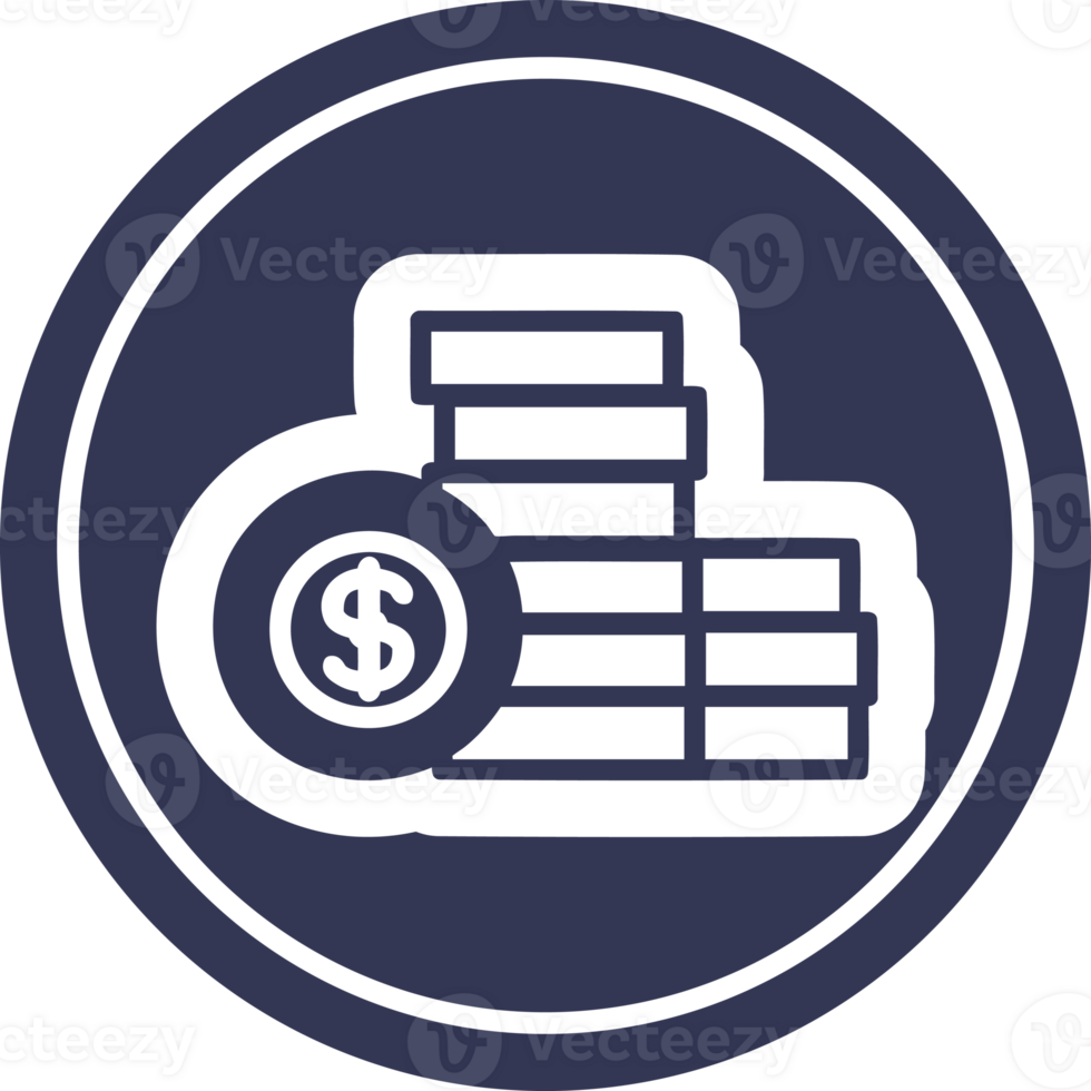 stacked money circular icon symbol png