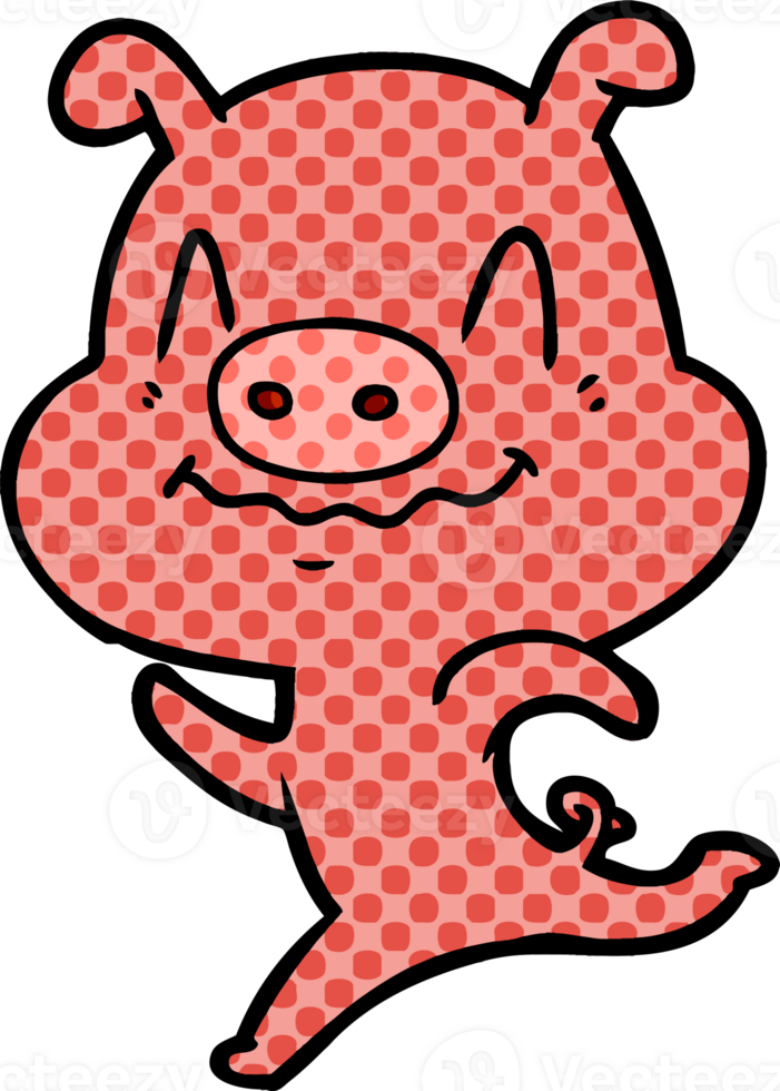 nervous cartoon pig png