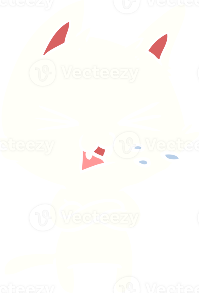 flat color style cartoon cat with crossed arms png