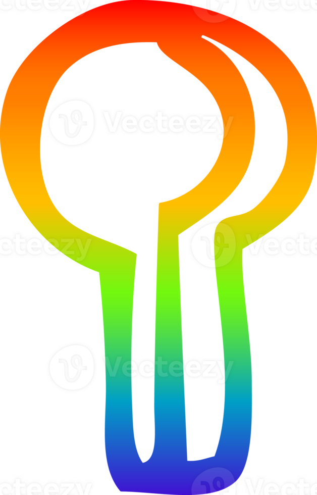 rainbow gradient line drawing of a cartoon keyhole png