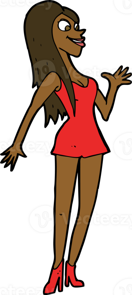 cartoon woman in pink dress png