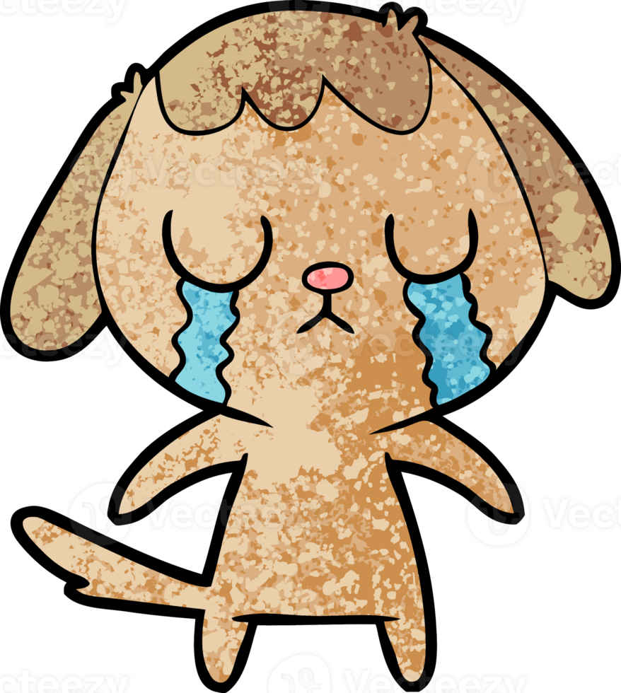 cute cartoon dog crying png