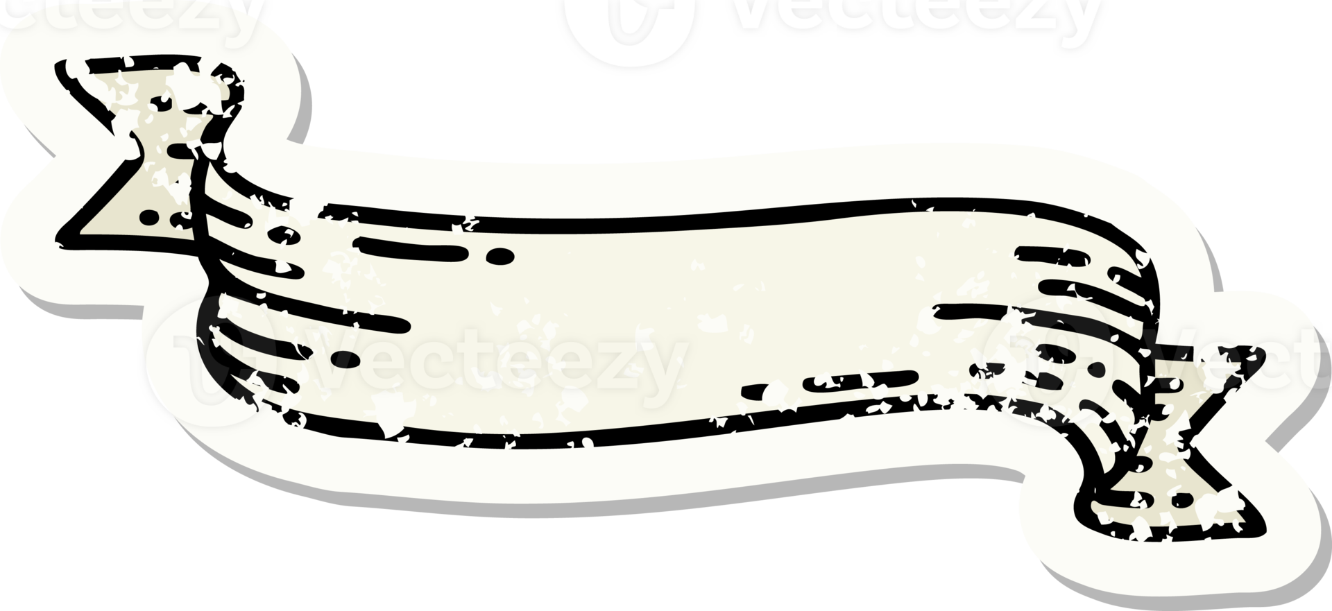 distressed sticker tattoo in traditional style of a banner png