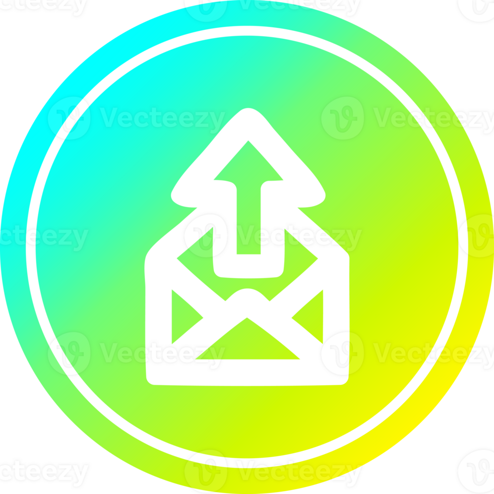 send email circular icon with cool gradient finish png
