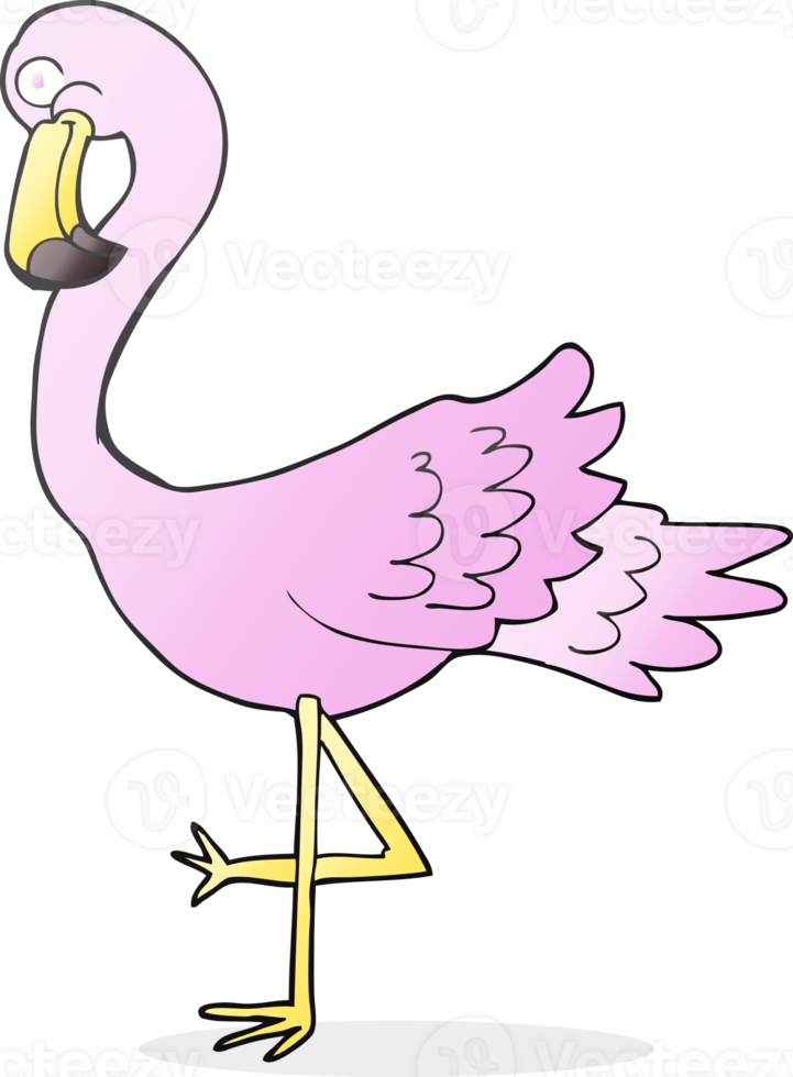 hand drawn cartoon flamingo png