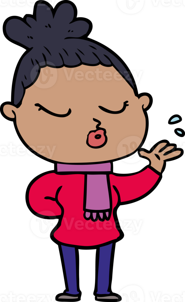 cartoon calm woman png