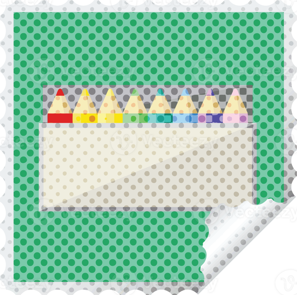 pack of coloring pencils graphic square sticker stamp png