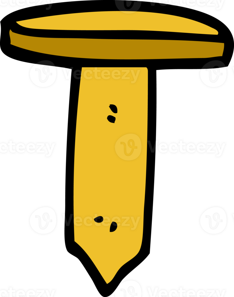 cartoon doodle brass nail png