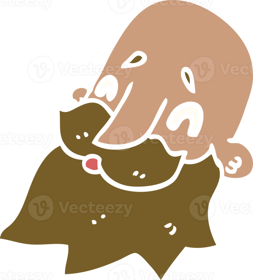 cartoon doodle man with beard png