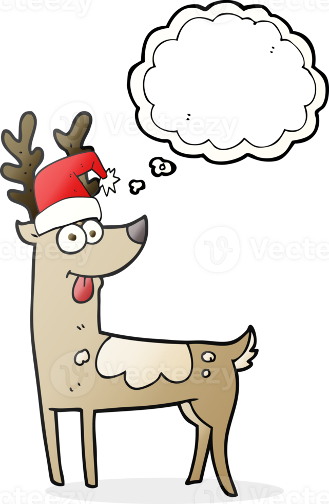 hand drawn thought bubble cartoon crazy reindeer png