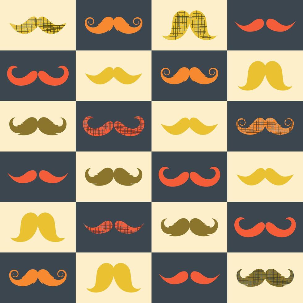 Retro patterned in man moustache vector