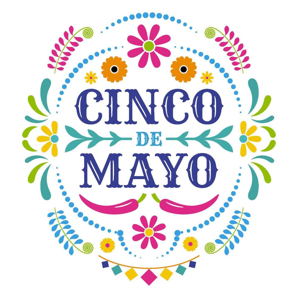 Cinco de Mayo, federal holiday in Mexico vector
