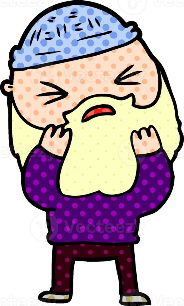 cartoon man with beard png