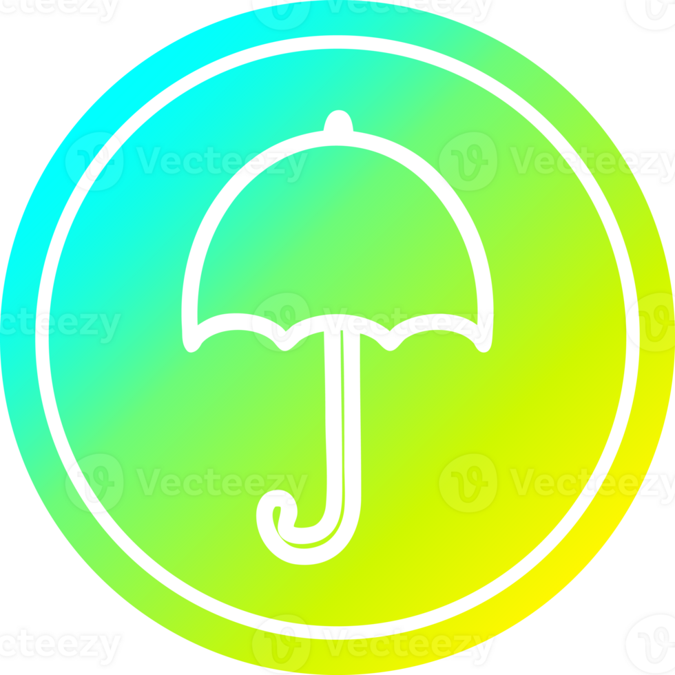 open umbrella circular icon with cool gradient finish png