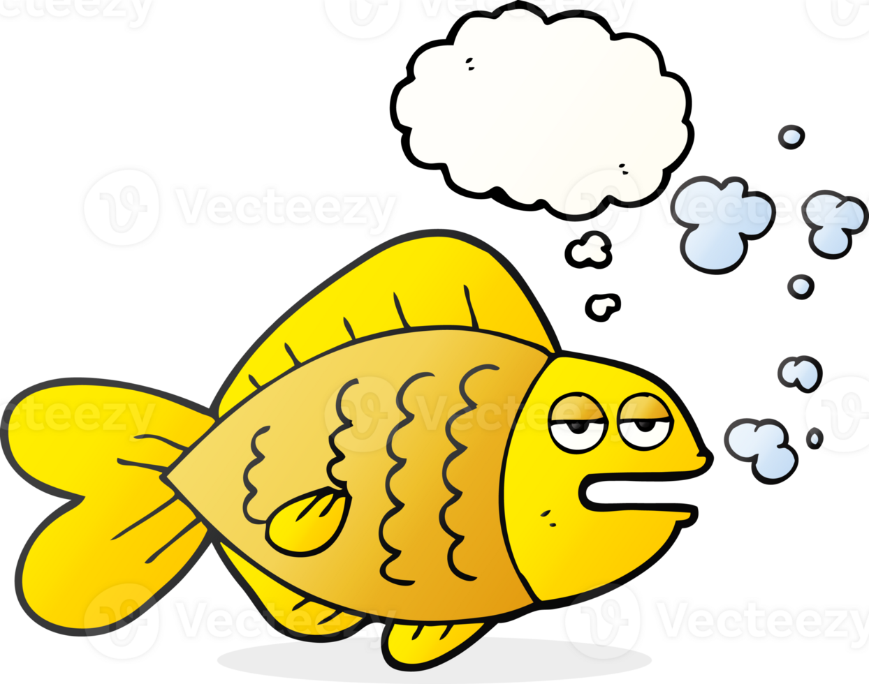 hand drawn thought bubble cartoon funny fish png