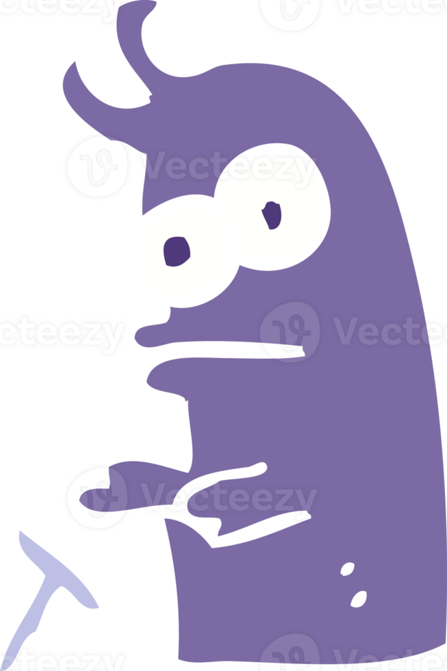 flat color illustration of little alien png