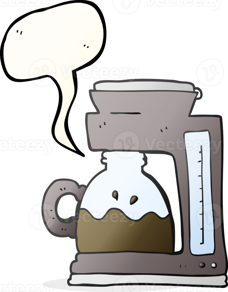 hand drawn speech bubble cartoon coffee filter machine png