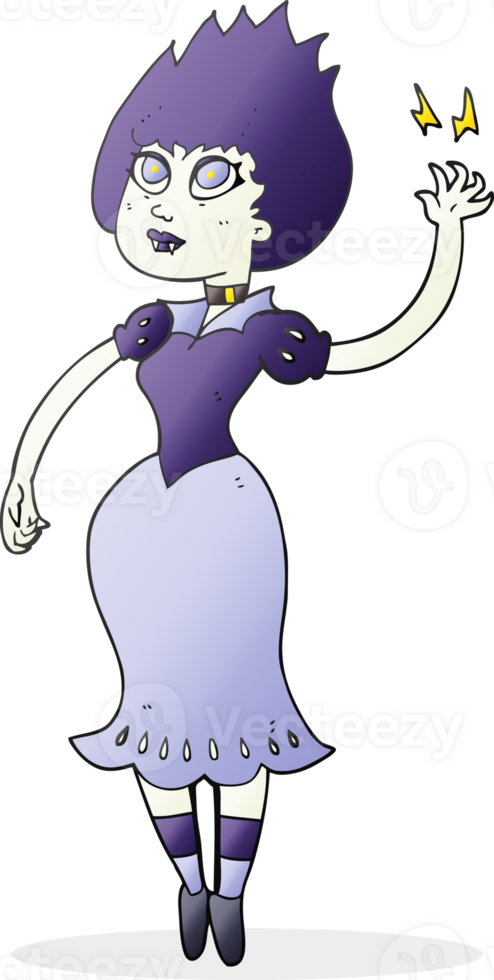 hand drawn cartoon vampire girl png