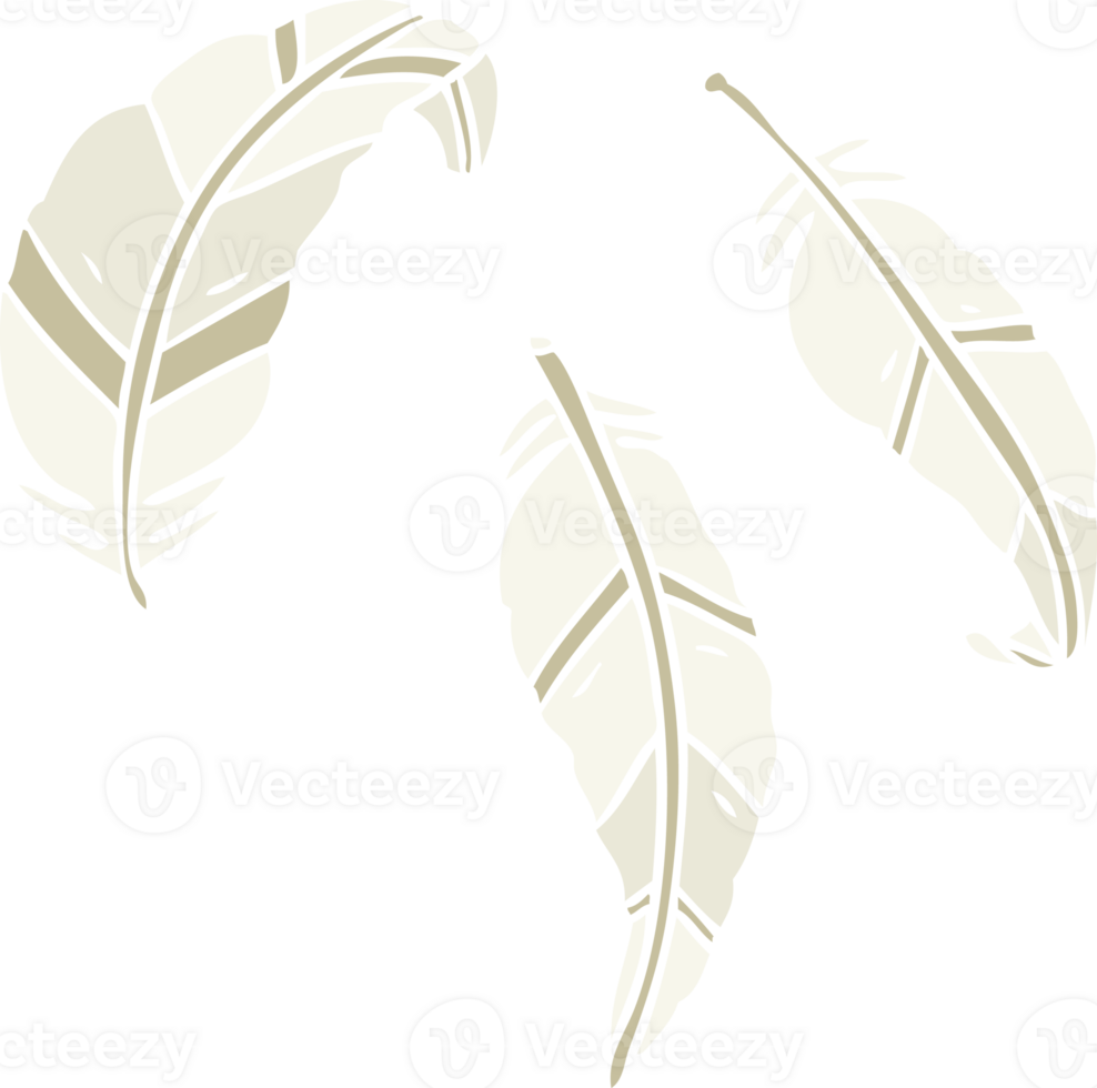 flat color style cartoon feathers png