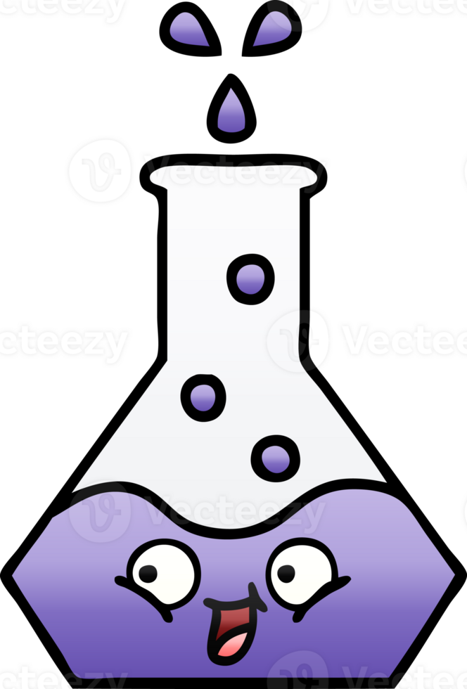 gradient shaded cartoon of a science beaker png
