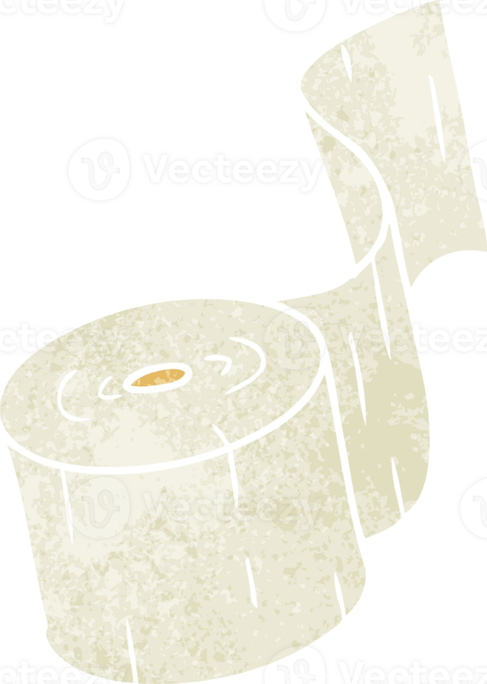 hand drawn retro cartoon doodle of a toilet roll png
