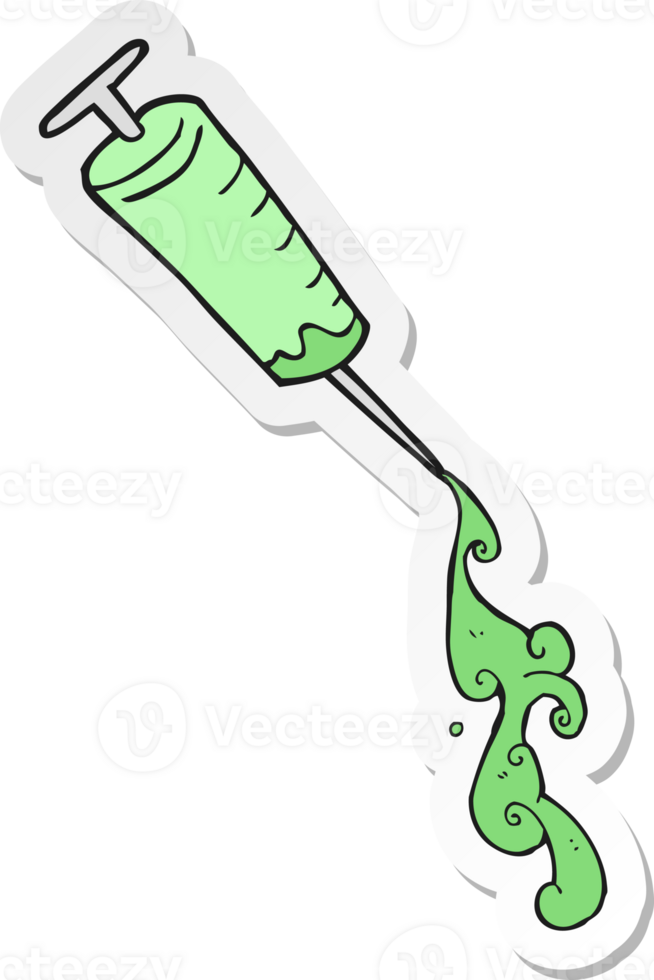 sticker of a cartoon medical needle png