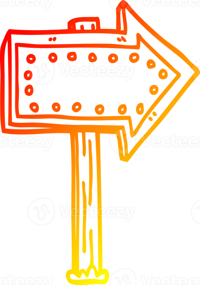 warm gradient line drawing of a cartoon lit up sign png