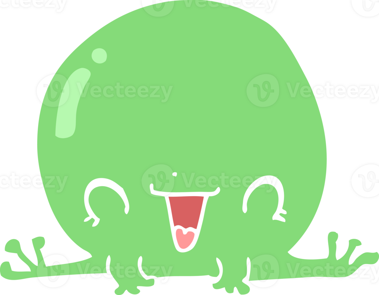 flat color style cartoon frog png