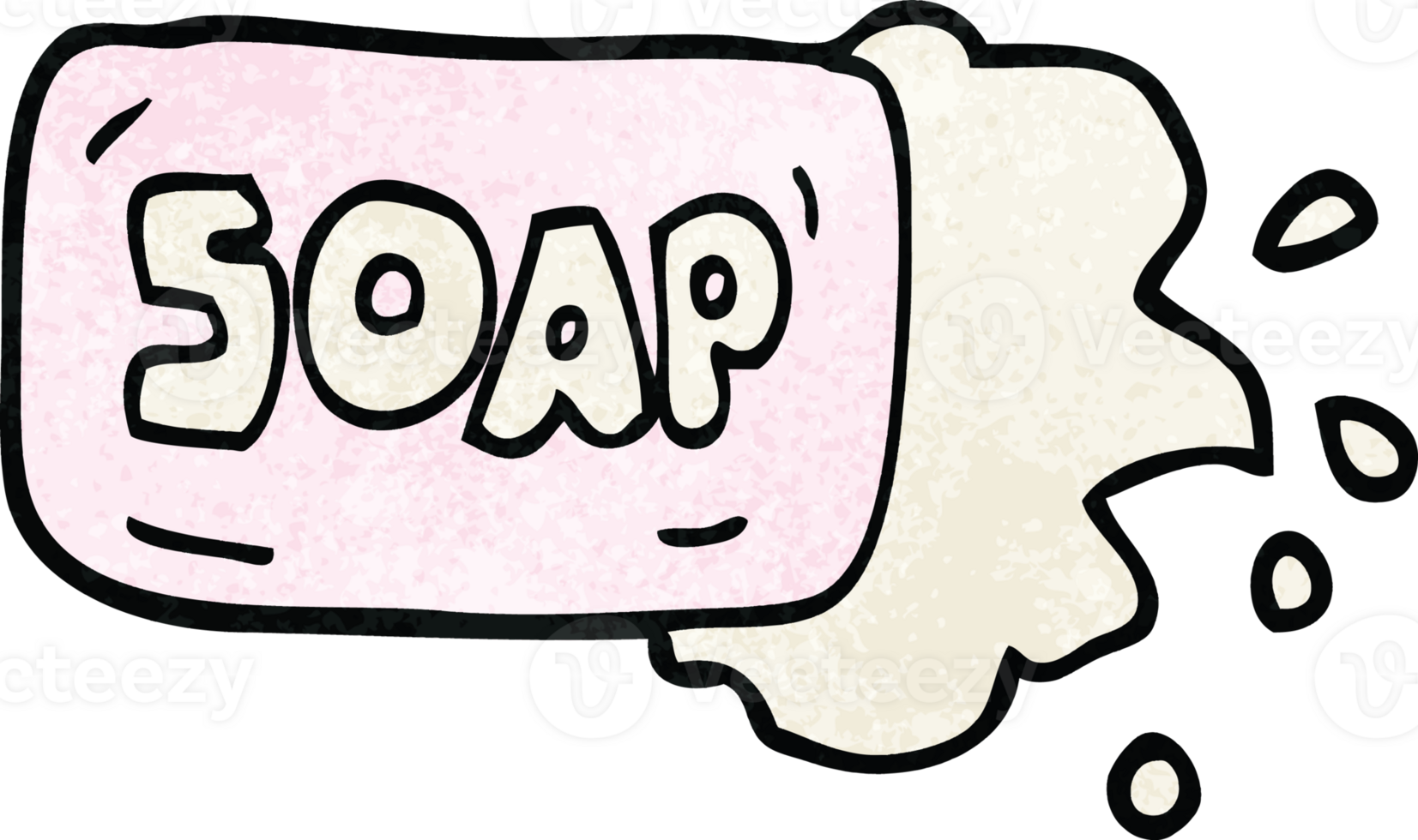 cartoon doodle bar of soap png