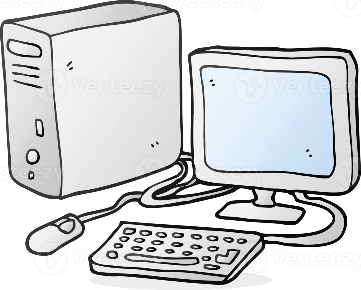 hand drawn cartoon computer png