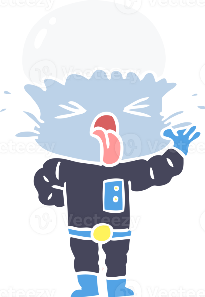 disgusted flat color style cartoon alien png
