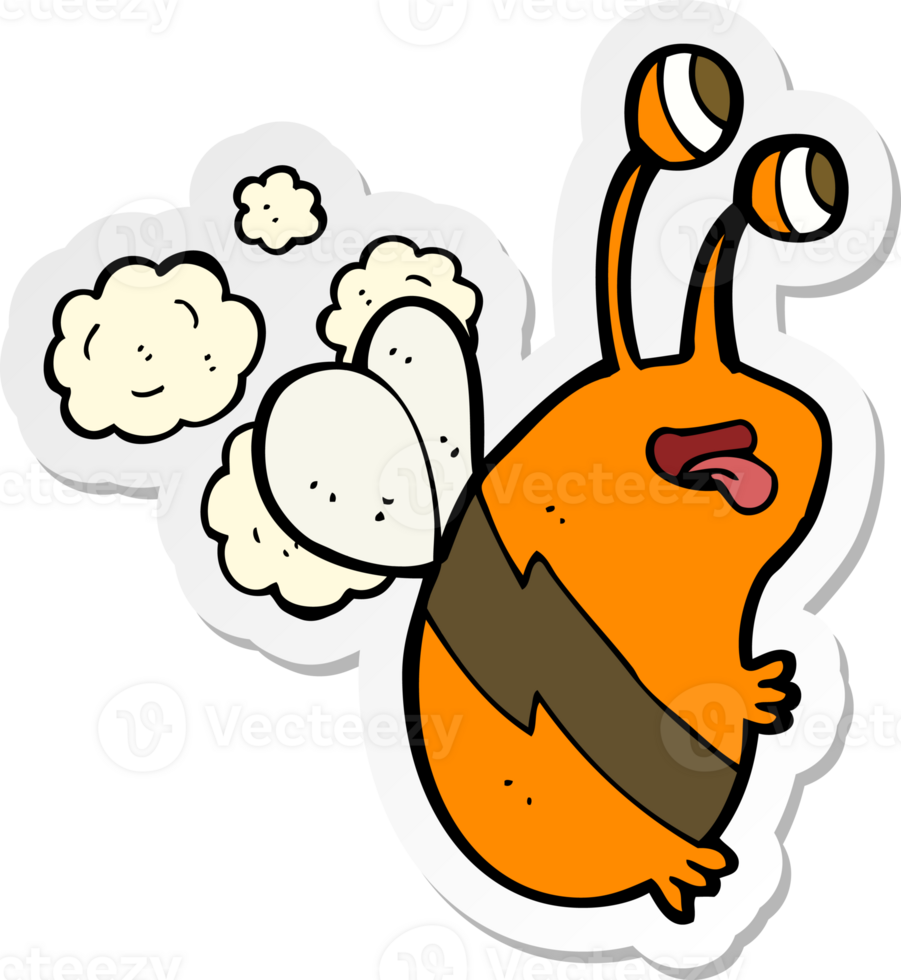 sticker of a cartoon funny bee png