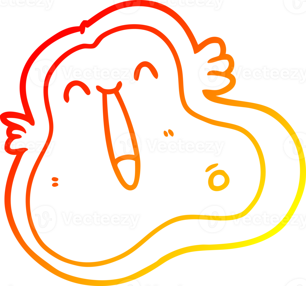 warm gradient line drawing of a cartoon germ png