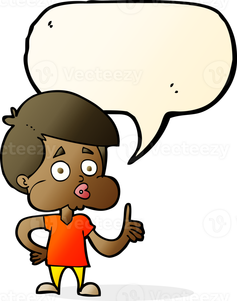 cartoon boy giving thumbs up with speech bubble png