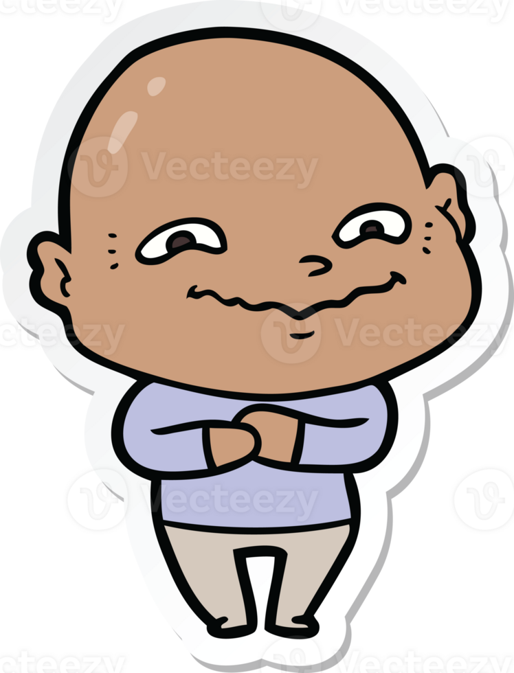 sticker of a cartoon creepy guy png