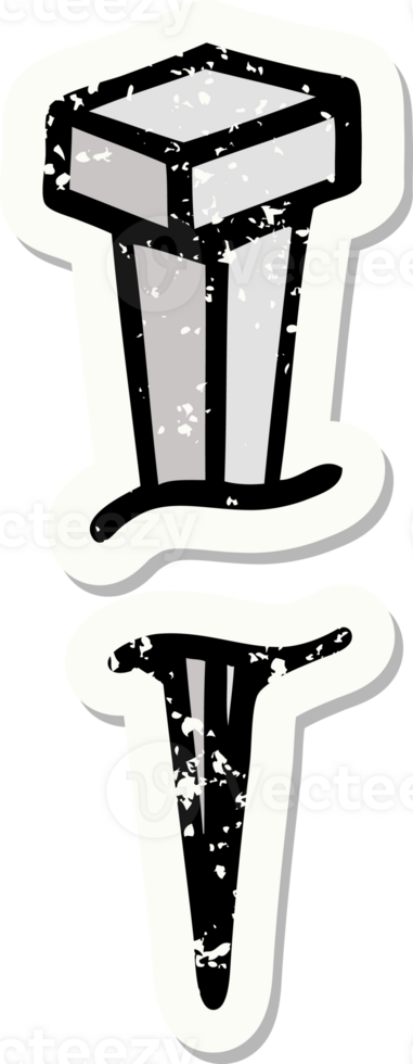 distressed sticker tattoo in traditional style of iron nail png