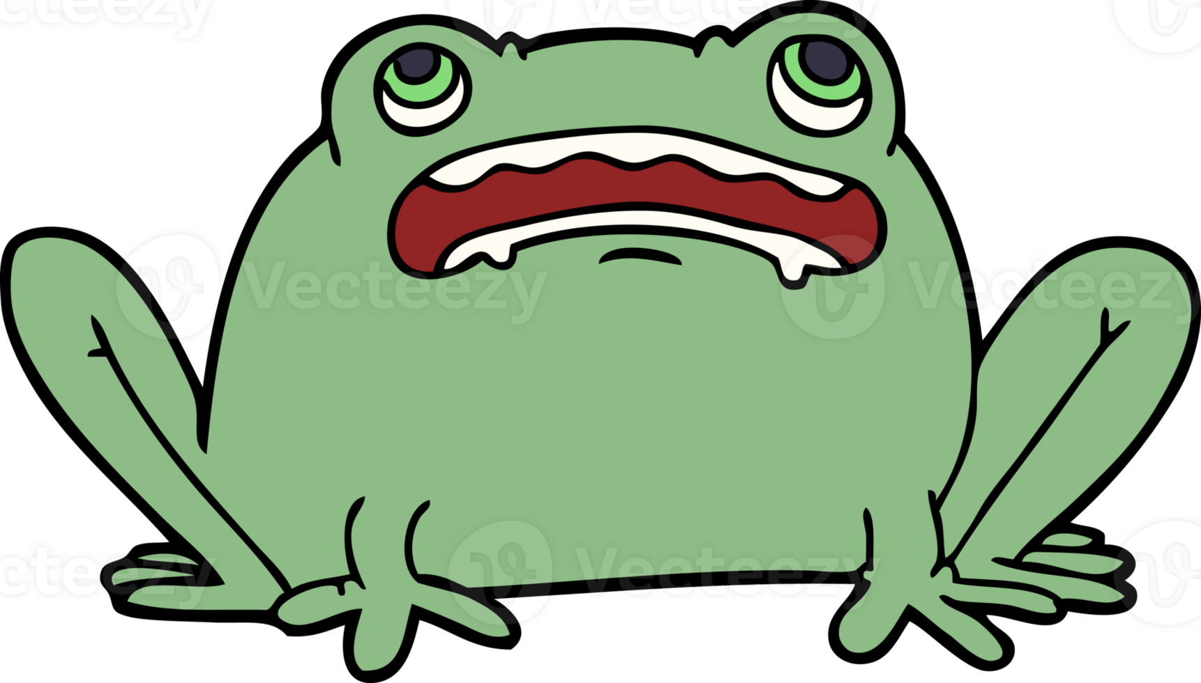 cartoon doodle frog png