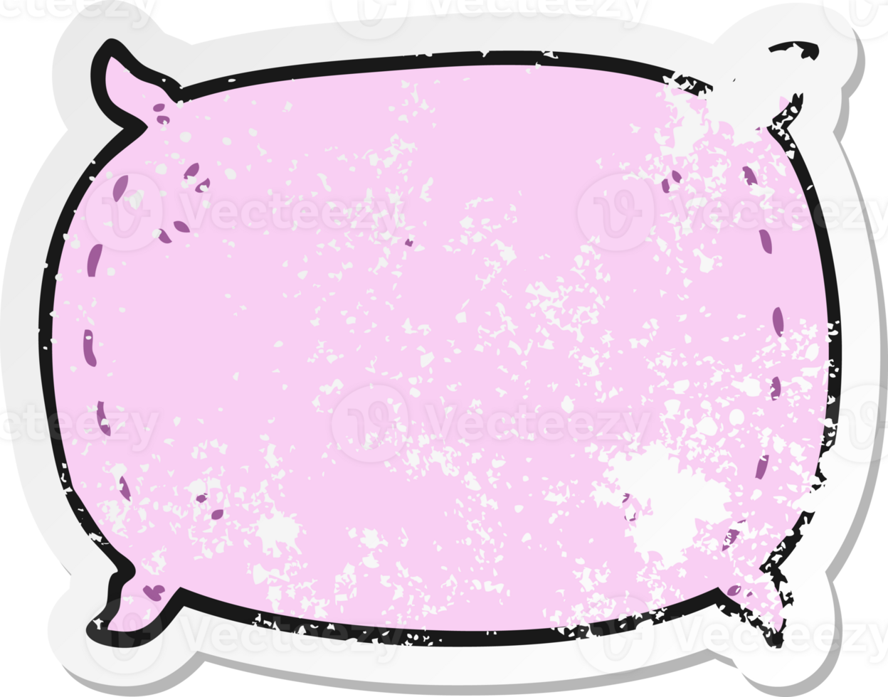distressed sticker of a cartoon pillow png