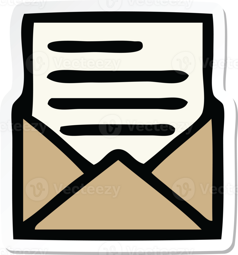 sticker of a cute cartoon letter and envelope png