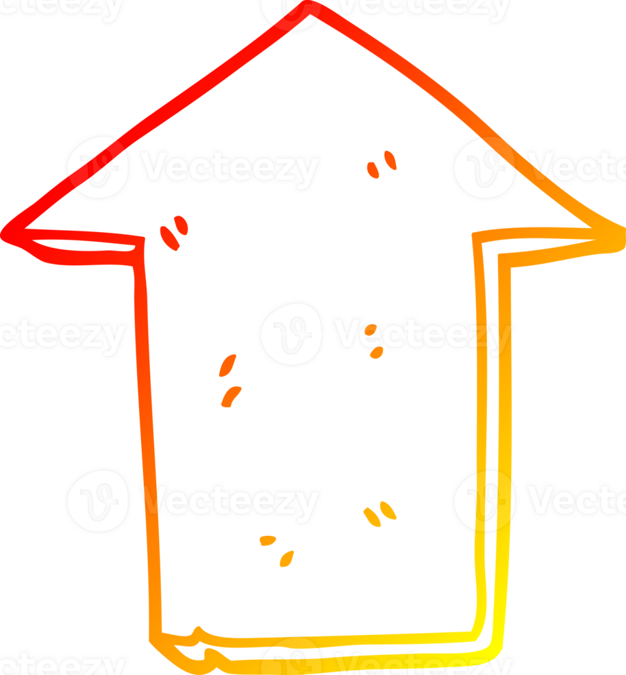 warm gradient line drawing of a cartoon pointing arrow png