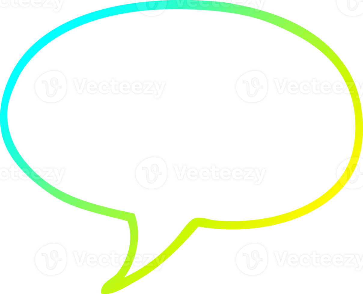 cold gradient line drawing of a cartoon speech bubble png